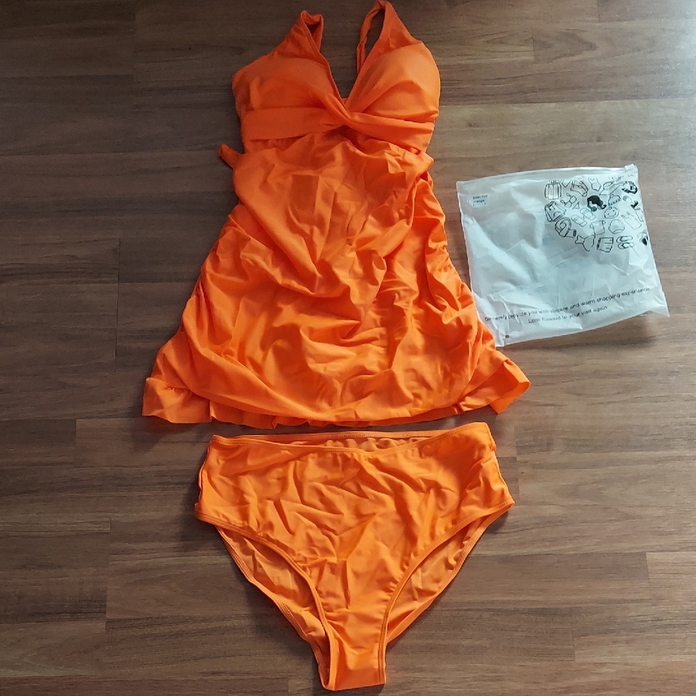Vibrant Orange Tankini Set